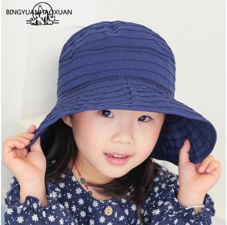 Mũ chống nắng rộng vành cho bé gái kiểu Hàn Quốc